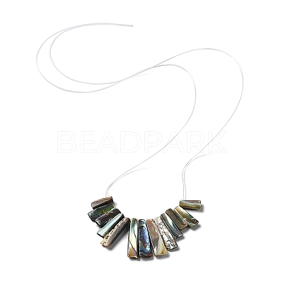 Rectangle Natural Abalone Shell/Paua ShellGraduated Beads Strands SSHEL-P002-05B-1