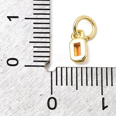 Brass Cubic Zirconia Charms KK-G554-02D-04-1