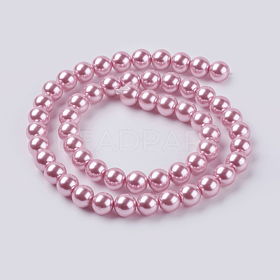 Eco-Friendly Dyed  Glass Pearl Round Bead Strands X-HY-A002-8mm-RB109-1