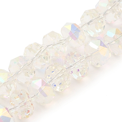 Transparent Electroplate Glass Beads Strands EGLA-P062-01A-1