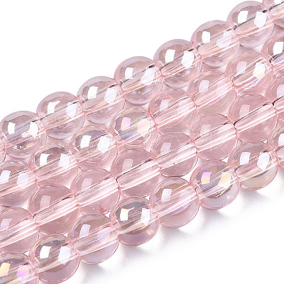 Electroplate Transparent Glass Beads Strands GLAA-T032-T6mm-AB10-1