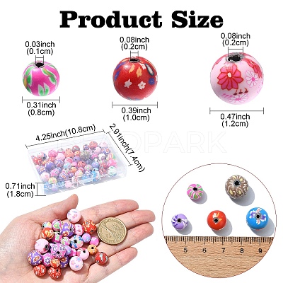 60Pcs 3 Styles Handmade Polymer Clay Beads FIND-YW0004-69-1