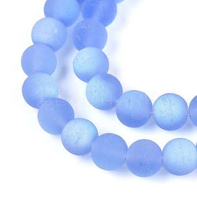 Frosted Transparent Glass Beads Strands LS-GLAA-T032-T6mm-MBB04-1