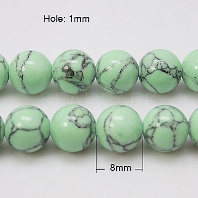 Synthetic Turquoise Beads Strands TURQ-H038-8mm-XXS19-1