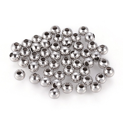 Tarnish Resistant 304 Stainless Steel Hollow Round Seamed Beads STAS-R032-5mm-1