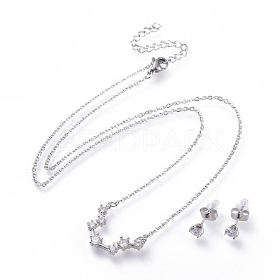 304 Stainless Steel Jewelry Sets SJEW-F211-01A-P-1