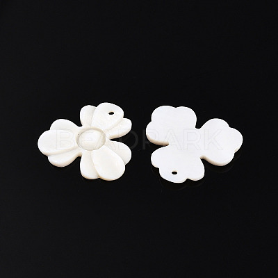 Natural Freshwater Shell Carved Pendants SHEL-N036-13-1