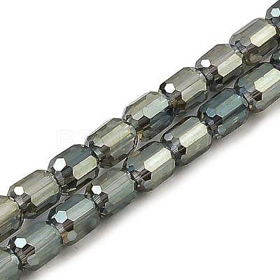 Electroplate Transparent Glass Beads Strands GLAA-C029-02A-04-1