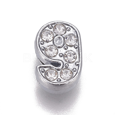Alloy Rhinestone Slide Charms PALLOY-WH0065-28I-1