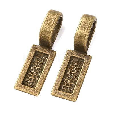 Tibetan Style Alloy Glue-on Flat Pad Bails TIBE-4710-AB-NR-1
