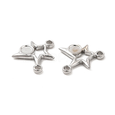 Non-Tarnish 304 Stainless Steel Cabochon Connector Settings STAS-B032-41P-1