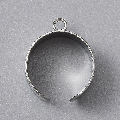 304 Stainless Steel Open Cuff Finger Ring Components STAS-WH0029-40B-P-1