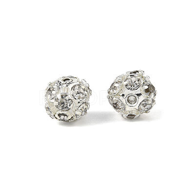 Brass Rhinestone Beads RB-A019-8mm-01S-1
