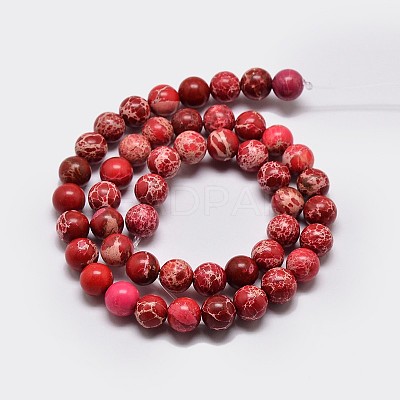 Natural Imperial Jasper Beads Strands X-G-I122-6mm-04-1
