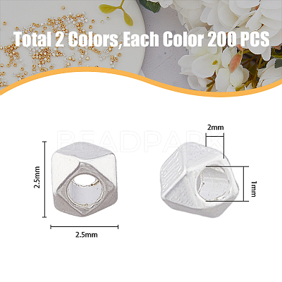 400Pcs 2 Colors Alloy Beads FIND-HY0002-75-1