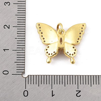 Brass Micro Pave Cubic Zirconia Pendants KK-K371-46G-03-1