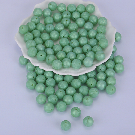 Round Silicone Focal Beads SI-JX0046A-121-1
