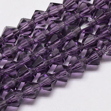 Imitate Austrian Crystal Bicone Glass Beads Strands X1-GLAA-F029-4x4mm-04-1