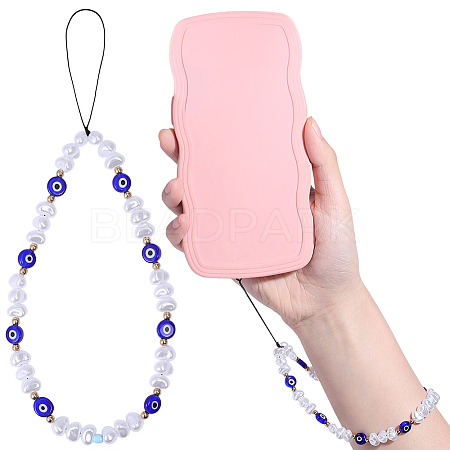 1Pc Evil Eye Lampwork Phone Hand Strap Chains HJEW-BM0001-49-1