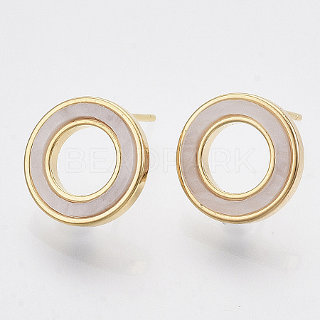 Brass Stud Earring Findings X-KK-T054-44G-NF-1