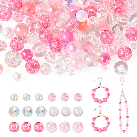 Transparent & Opaque Acrylic Bead OACR-TAC0002-08B-1