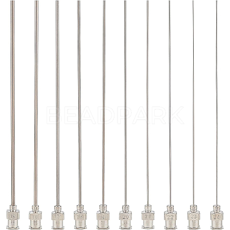 BENECREAT 10Pcs 10 Style Iron Dispensing Needles TOOL-BC0001-26-1