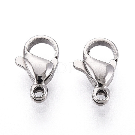 304 Stainless Steel Lobster Claw Clasps STAS-T065-11mm-34P-1
