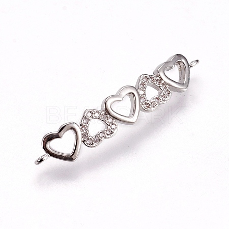 Brass Micro Pave Cubic Zirconia Links ZIRC-F099-06P-1