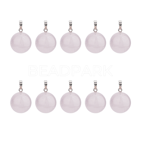 10Pcs Natural Rose Quartz Pendants G-HS0001-05-1