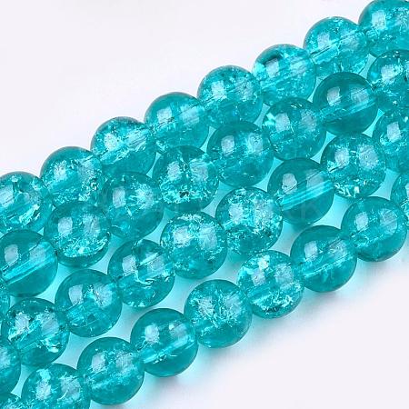 Crackle Glass Beads Strands X-CCG-Q001-4mm-06-1
