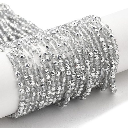 Transparent Electroplate Glass Beads Strands GLAA-H021-01B-HP06-1