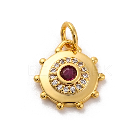 Brass Micro Pave Cubic Zirconia Charms KK-U033-22G-01-1