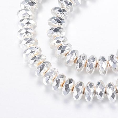 Electroplate Non-magnetic Synthetic Hematite Bead Strands G-Q465-15S-1