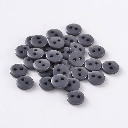 2-Hole Flat Round Resin Sewing Buttons for Costume Design BUTT-E119-34L-01-1