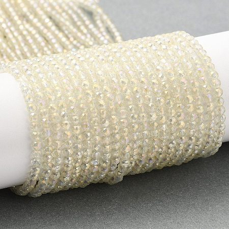 Electroplate Transparent Glass Beads Strands GLAA-H021-01B-FR04-1