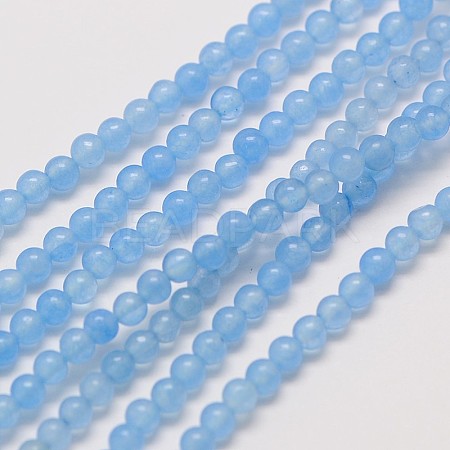 Natural White Jade Round Bead Strands G-A130-3mm-F06-1