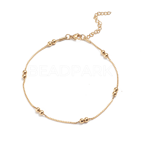 304 Stainless Steel Box Chain Anklets X-AJEW-G024-12G-1