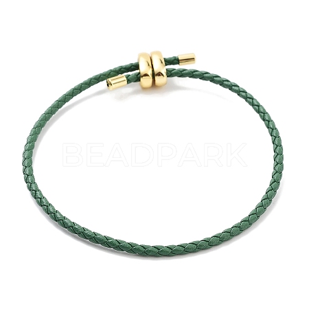 Braided Round Imitation Leather Bracelets Making BJEW-H610-03G-03-1