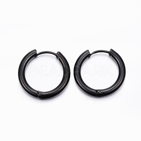 304 Stainless Steel Huggie Hoop Earrings EJEW-F111-20mm-B-1