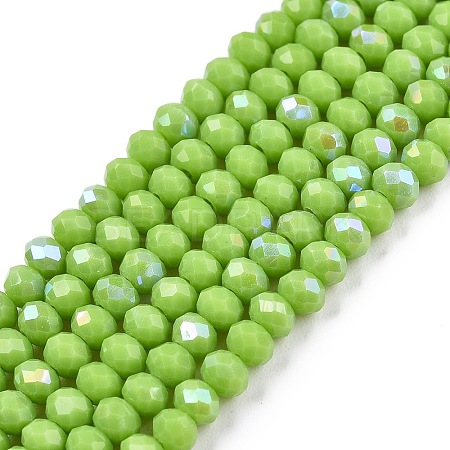 Electroplate Opaque Solid Color Glass Beads Strands EGLA-A044-P2mm-L30-1