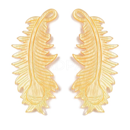 Natural Yellow Shell Carved Pendants SSHEL-C012-15-1