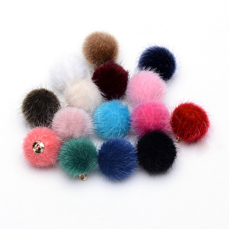 Faux Mink Fur Covered Charms X-WOVE-S084-36-1