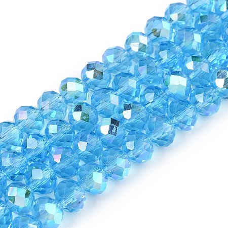 Electroplate Glass Beads Strands EGLA-A044-T6mm-L08-1