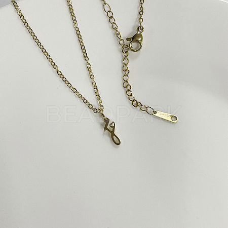 304 Stainless Steel Letter Pendant Necklaces NJEW-WH0027-04F-G-NR-1