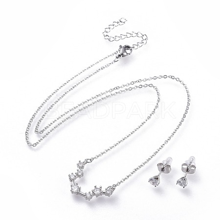 304 Stainless Steel Jewelry Sets SJEW-F211-01A-P-1