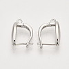 Brass Hoop Earring Findings with Latch Back Closure KK-T048-019P-NF-2