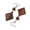 6 Pairs 6 Styles Natural Walnut Wood Dangle Earrings for Women EJEW-JE06101-5