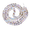 Electroplate Transparent Glass Beads Strands EGLA-N002-28-3