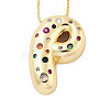Brass Micro Pave Cubic Zirconia Letter Pendant Necklaces KK-Z069-01G-P-1