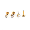 Stainless Steel Clear Cubic Zirconia Threadless Labret Stud WG18B1C-18-1